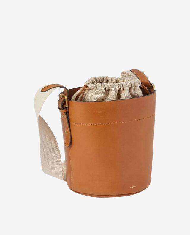 Bucket-Tasche aus Glattleder und Baumwolle Nevada SOEUR