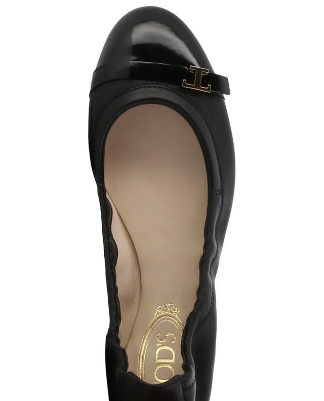 T Timeless elastic smooth and patent leather ballet flats TOD&#039;S