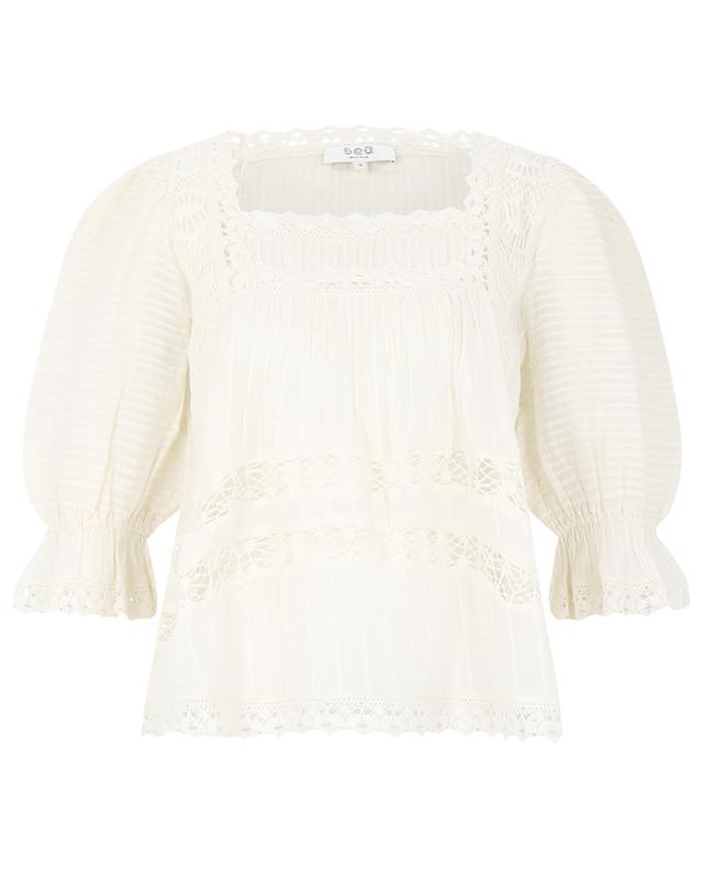 Haven voile and lace puff sleeve top SEA