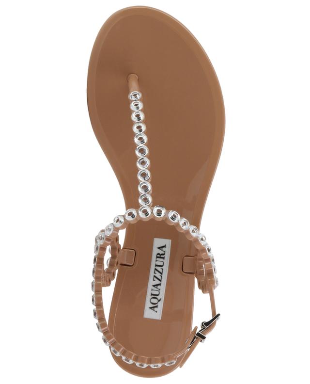 Almost Bare flat crystal adorned PVC sandals AQUAZZURA