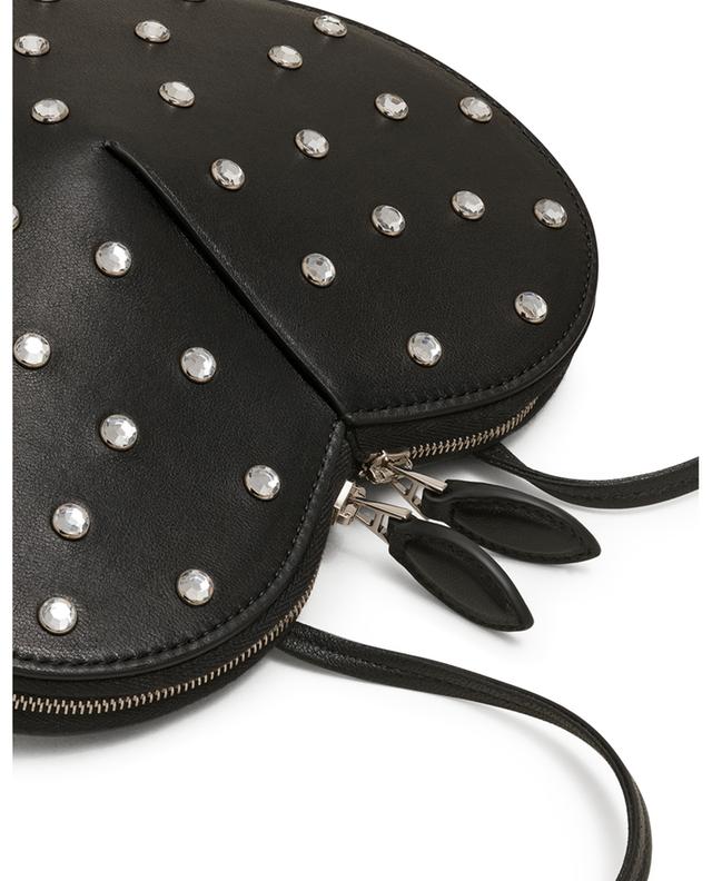 Le Coeur leather and rhinestone shoulder bag ALAIA