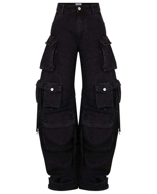 Fern Black oversize cargo trousers in denim THE ATTICO