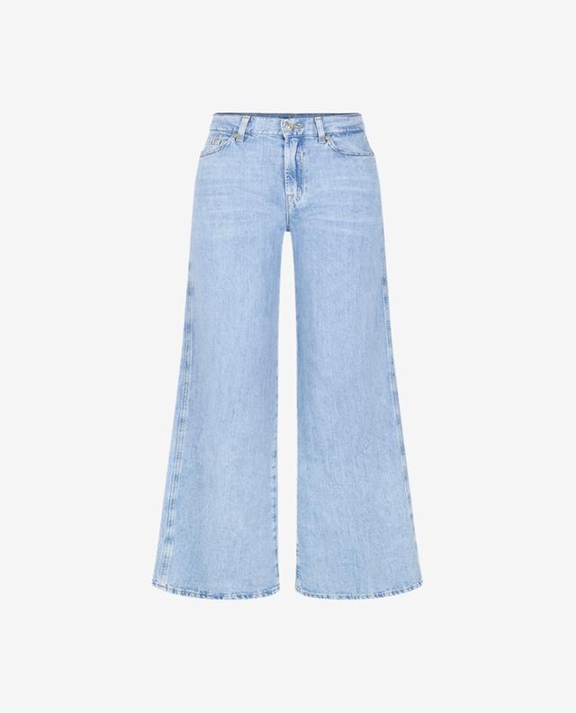 Lotta Light Blue cotton and linen wide-leg jeans 7 FOR ALL MANKIND