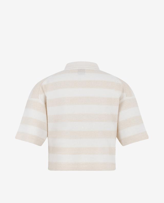 Striped wool and cashmere knit polo shirt ALLUDE
