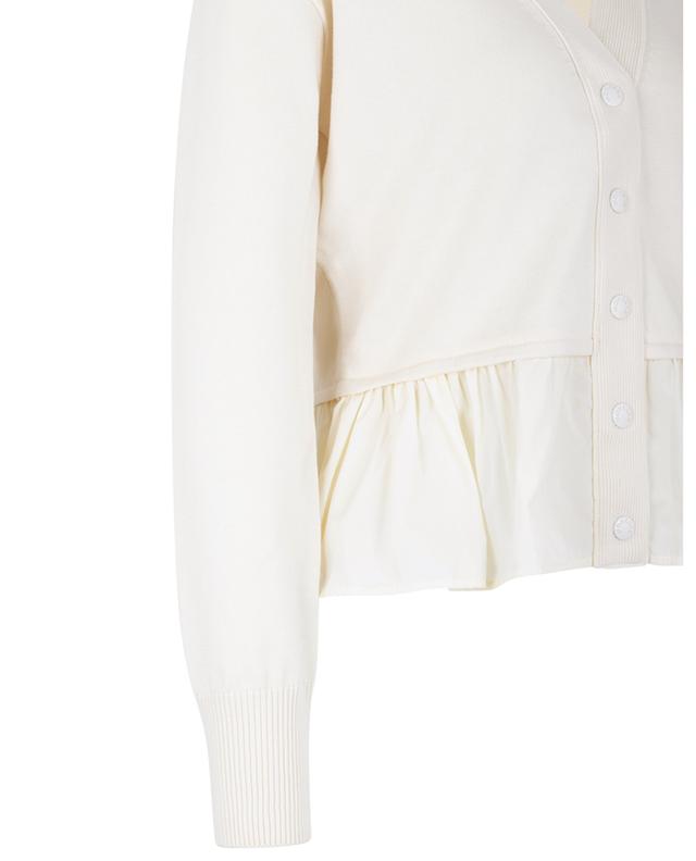 Cotton and cashmere blend cardigan with nylon peplum MONCLER