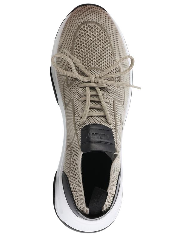 Shadow low-top lace-up knit and leather sneakers BERLUTI