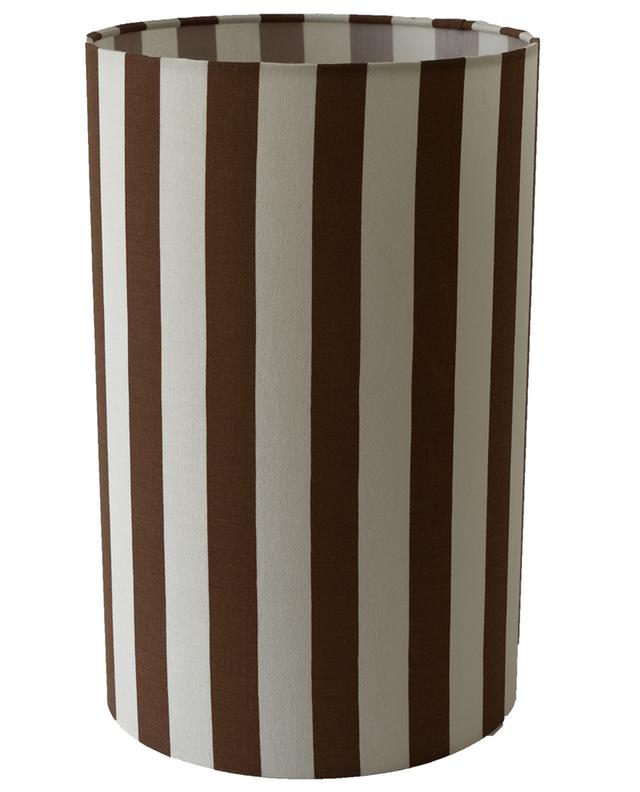 Cup ceramic and fabric lamp with striped lamp shade HOMATA