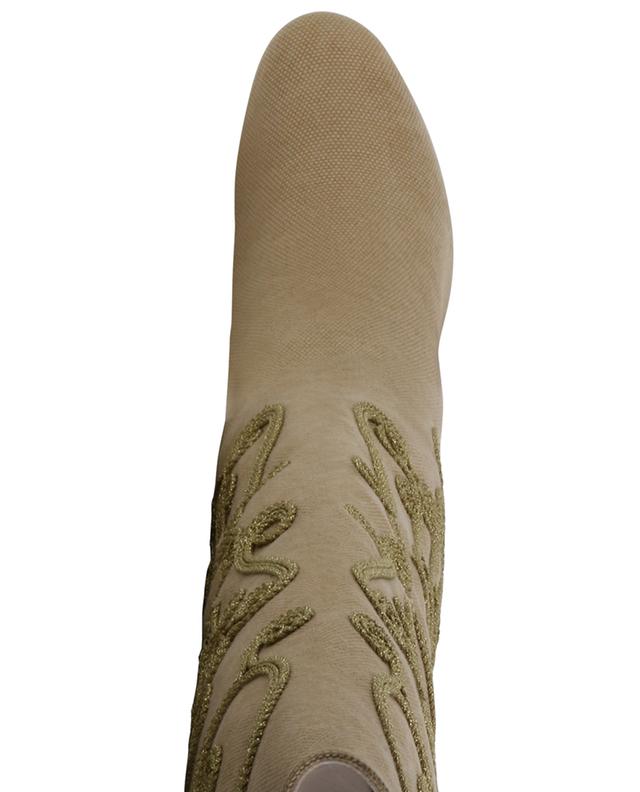 Adriana Wool 90 heeled Lurex embroidered canvas boots SKORPIOS