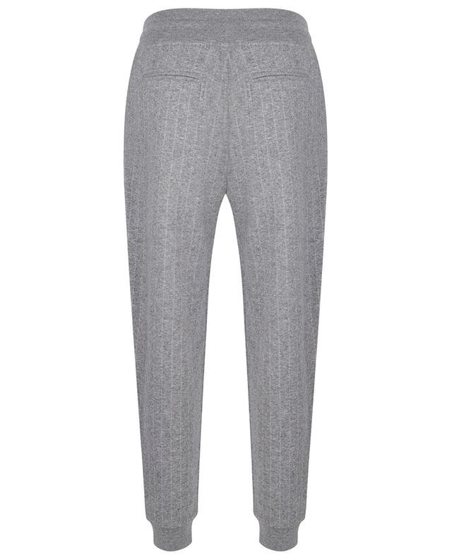 Chalk Stripe cashmere and cotton jogging trousers BRUNELLO CUCINELLI