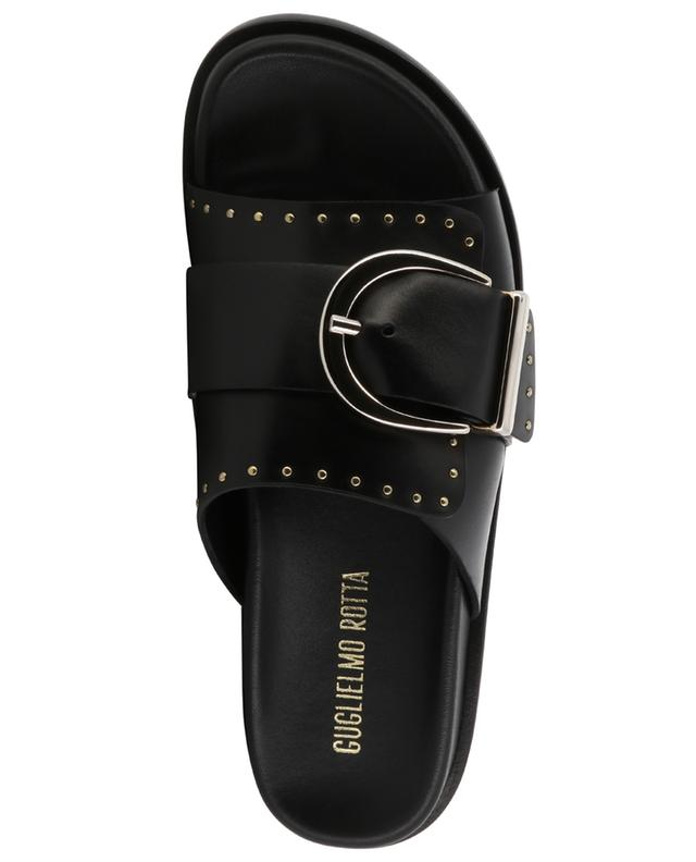 Trilly flat smooth leather slides with studs GUGLIELMO ROTTA
