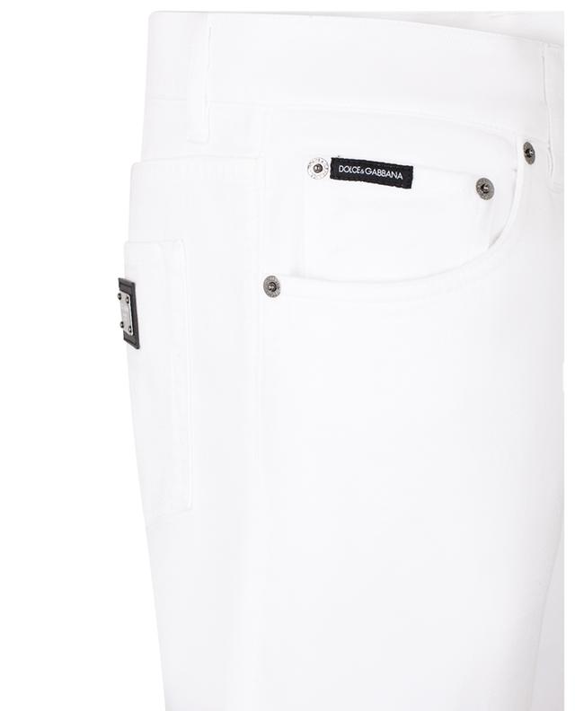 Slim white jeans with logo plate DOLCE &amp; GABBANA