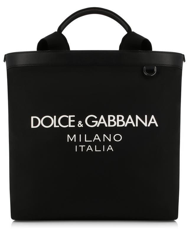 Rubber logo zipped nylon and leather tote bag DOLCE &amp; GABBANA