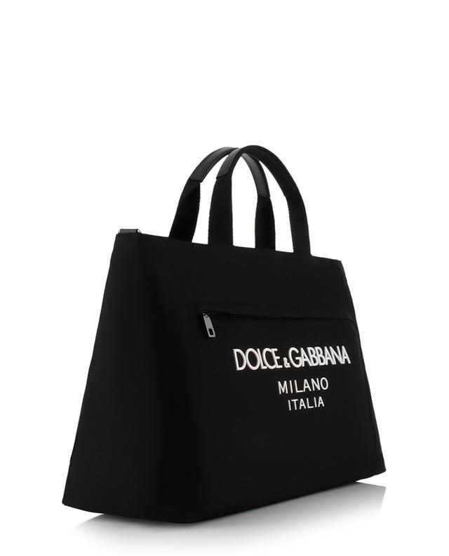 Grosser Nylon-Shopper mit Reissverschluss und Gummi-Logo DOLCE &amp; GABBANA