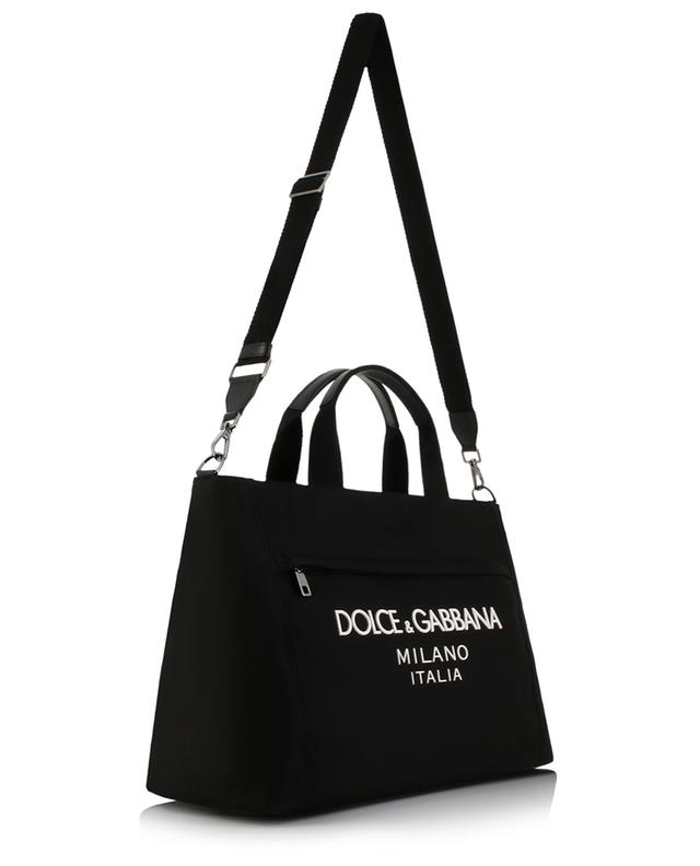 Large zipped rubber logo adorned nylon tote bag DOLCE &amp; GABBANA