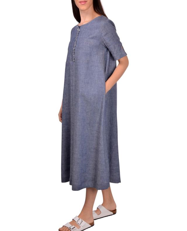 Robe tunique ample midi en coton et lin GRAN SASSO