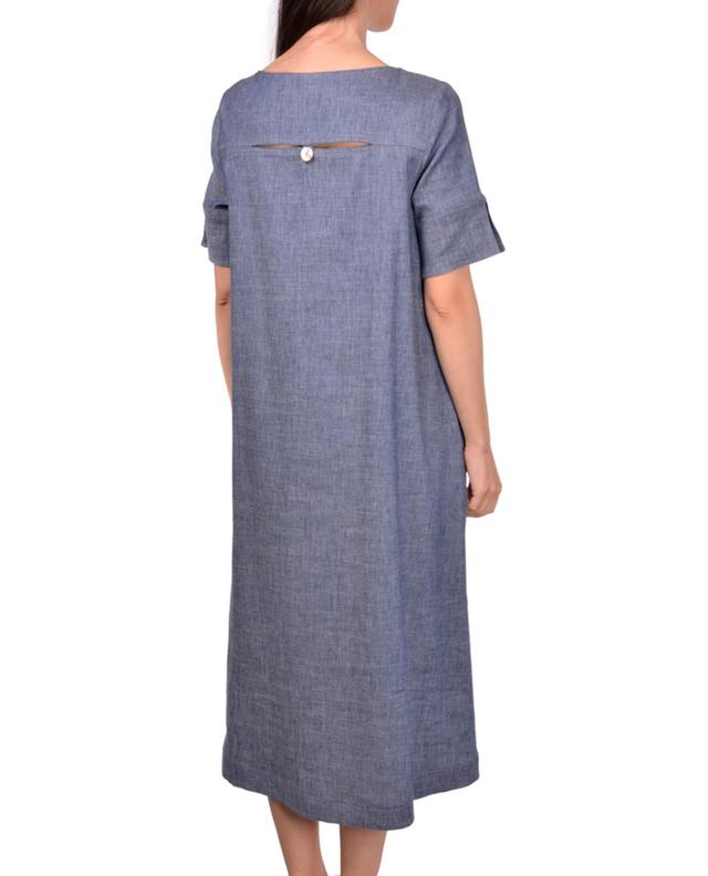 Loose cotton and linen midi tunic dress GRAN SASSO