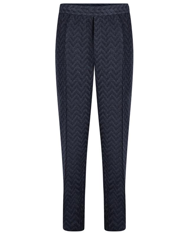 Herringbone patterned jacquard knit straight-leg trousers MISSONI