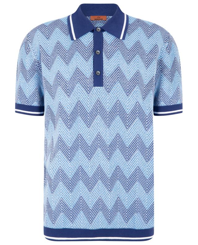 Tricolour zigzag patterned knit polo shirt MISSONI