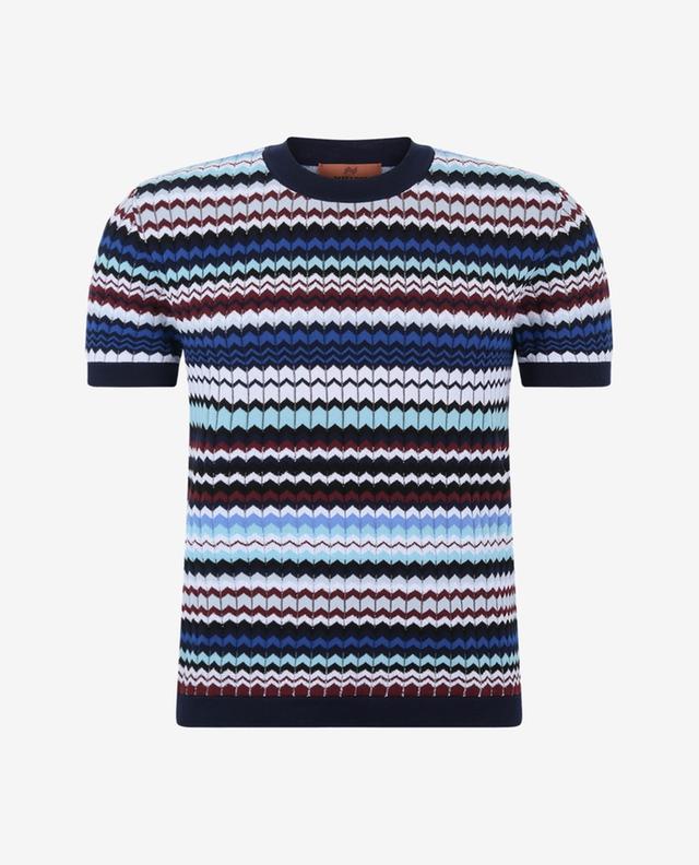 Herringbone patterned jacquard knit T-shirt MISSONI