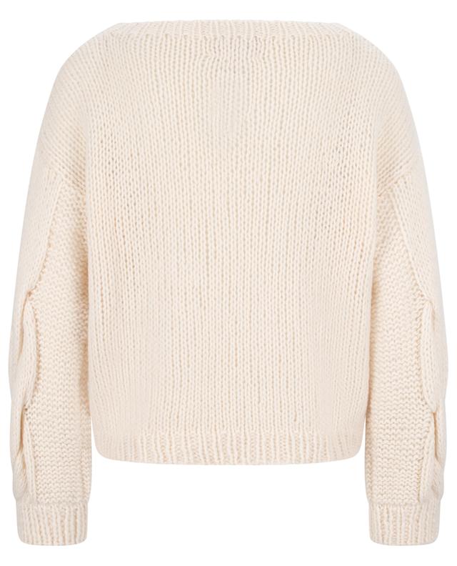 Boxy boat neck jumper with cable knit sleeves HEMISPHERE