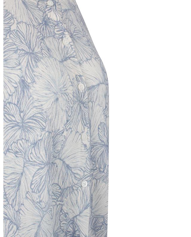 Flower printed linen button-down cardigan HEMISPHERE
