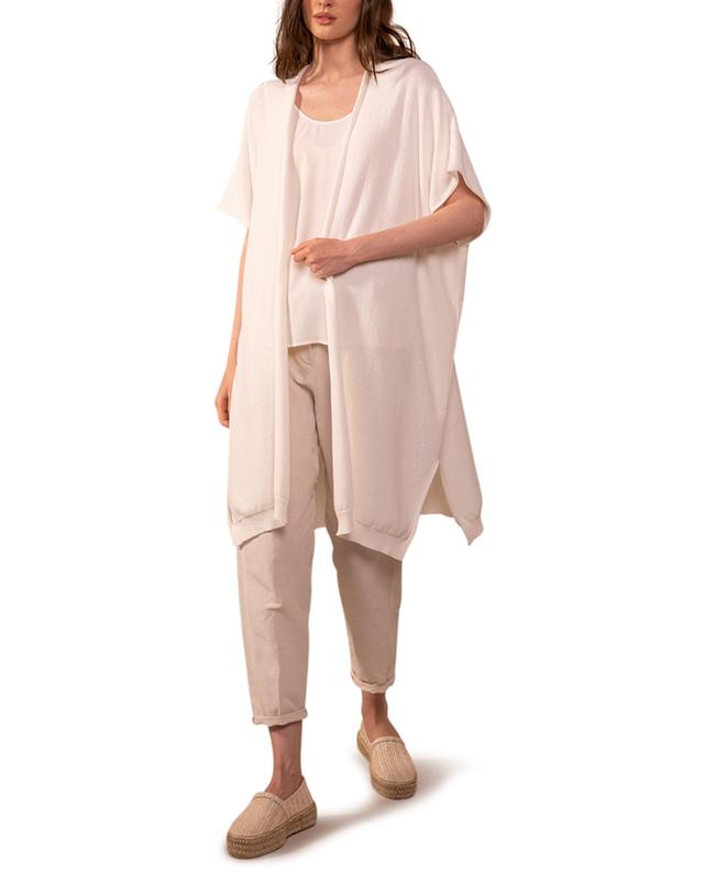 Long short-sleeved cotton cardigan with sequins PANICALE