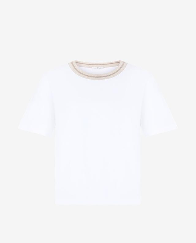 Jersey T-shirt with Lurex knit round neck PANICALE
