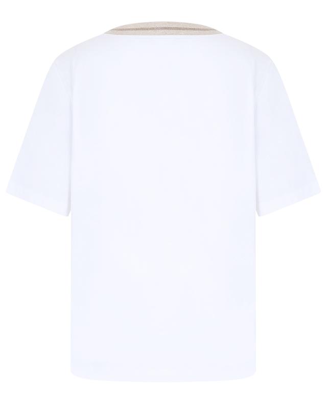 Jersey-T-Shirt mit Lurex-Strick-Rundhalsausschnitt PANICALE