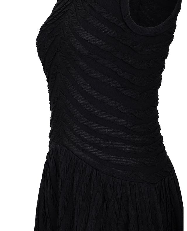 Cable knit detail adorned sheer midi knit dress ALAIA
