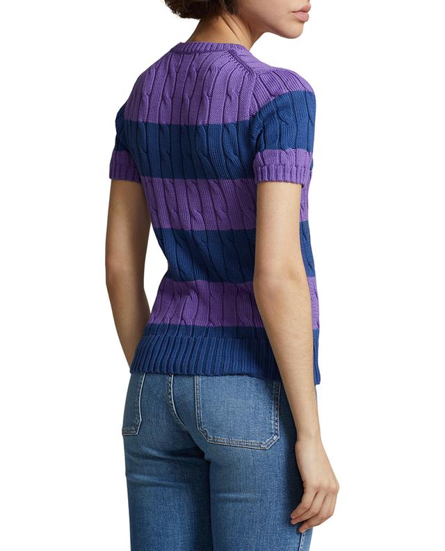 Striped cable-knit cotton short-sleeve jumper POLO RALPH LAUREN