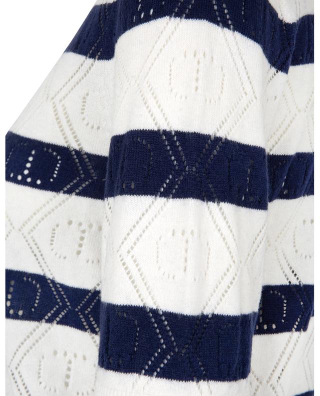 Short-sleeved striped openwork jumper TWINSET