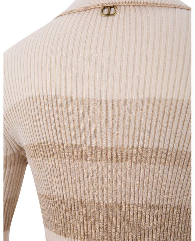 Striped knit long-sleeved polo shirt TWINSET