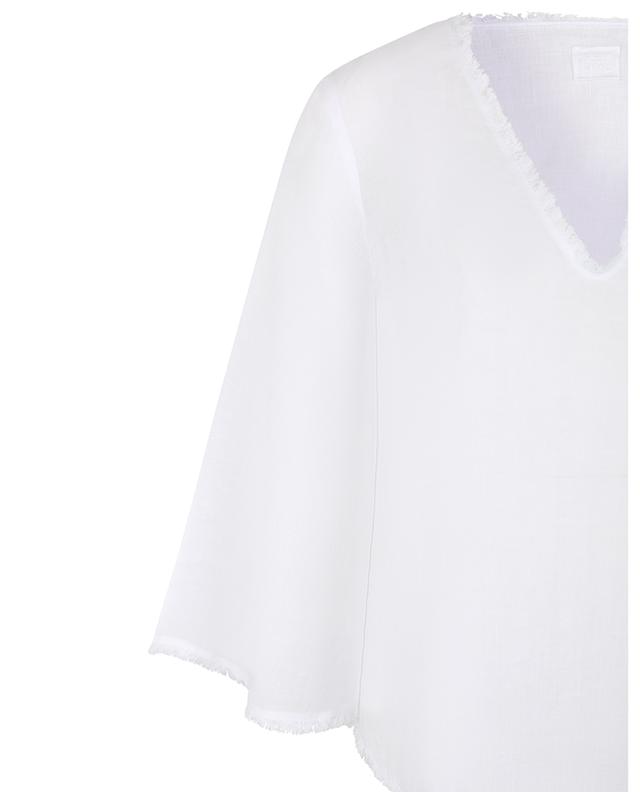Linen long-sleeved V-neck blouse 120% LINO