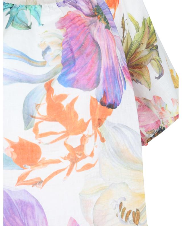 Floral linen short-sleeved blouse 120% LINO