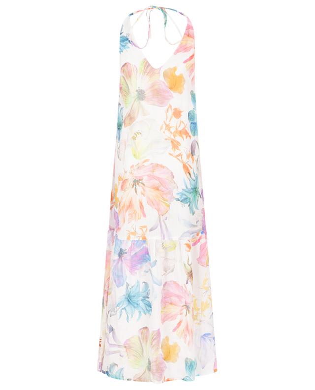Floral linen sleeveless maxi dress 120% LINO