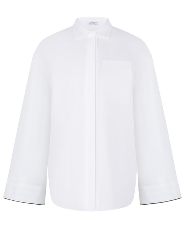 Shiny Cuff poplin shirt with flared sleeves BRUNELLO CUCINELLI