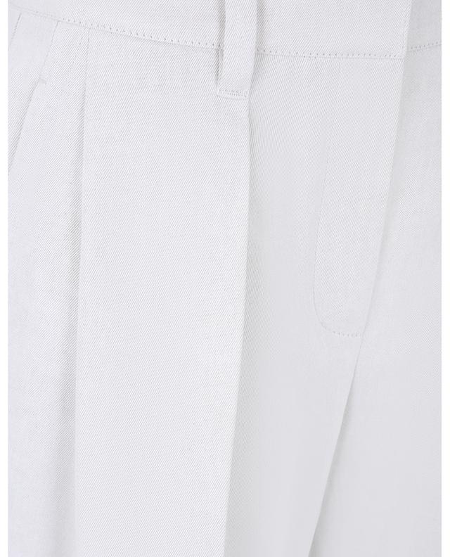 Bermuda City cotton and linen gabardine shorts with waistband tucks BRUNELLO CUCINELLI