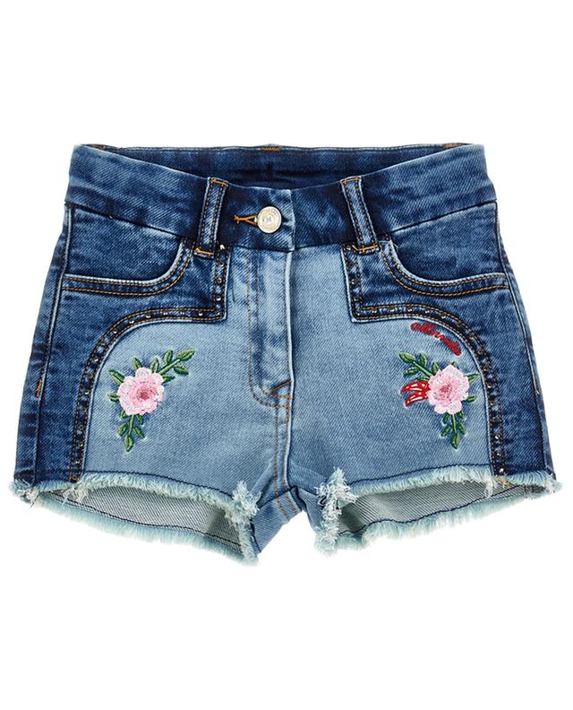 Flower Chaps girl&#039;s denim shorts MONNALISA