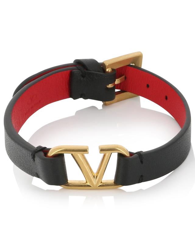 VLogo Signature leather and brass bracelet VALENTINO GARAVANI
