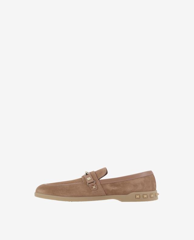 Rockstud suede and smooth leather loafers VALENTINO GARAVANI