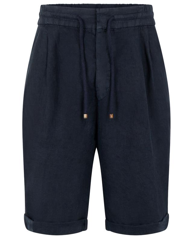 Linen gabardine Bermuda shorts with waistband tucks BRUNELLO CUCINELLI