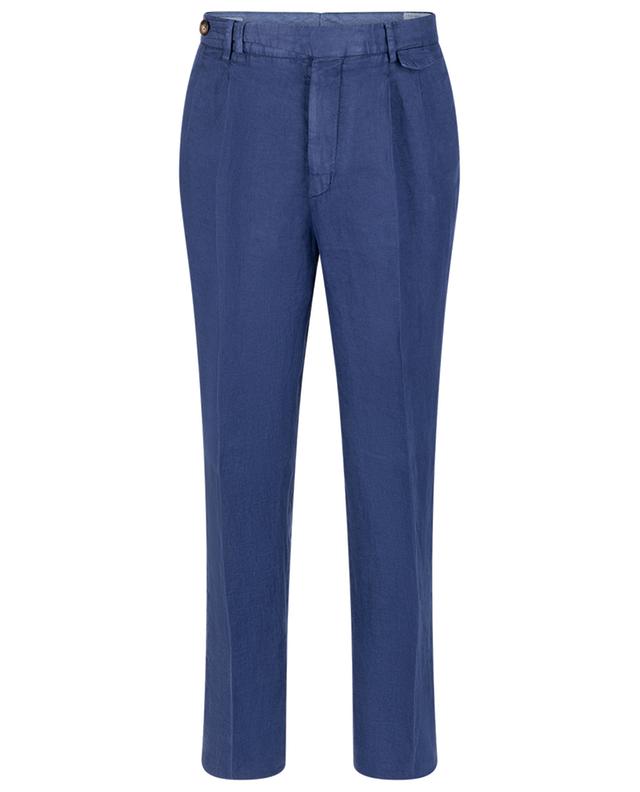Leisure Fit linen twill trousers with waistband tucks BRUNELLO CUCINELLI