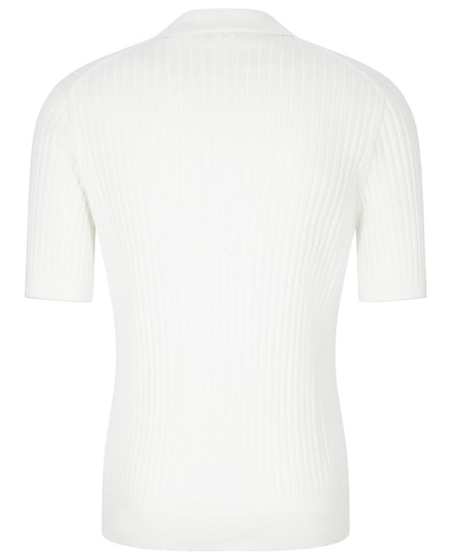 Rib knit short-sleeved fitted polo shirt BRUNELLO CUCINELLI