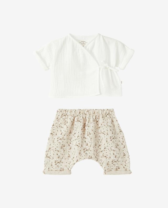 Baby floral trousers and wrap blouse TEDDY &amp; MINOU