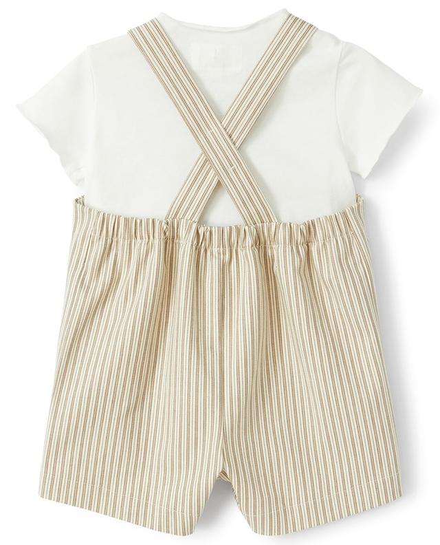 Baby T-shirt and striped dungarees TEDDY &amp; MINOU