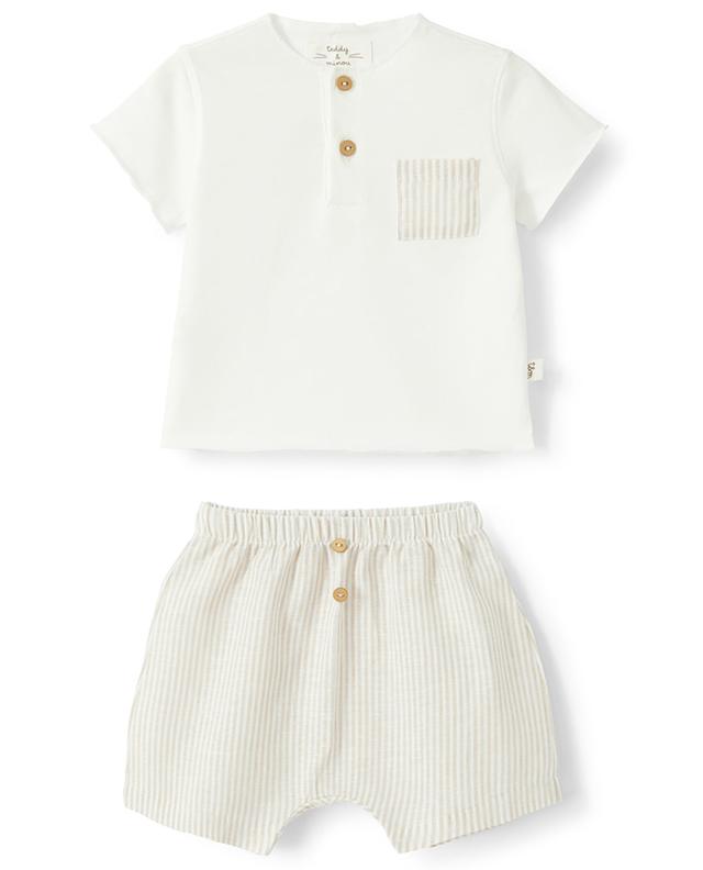 Striped shorts and T-shirt baby set TEDDY &amp; MINOU