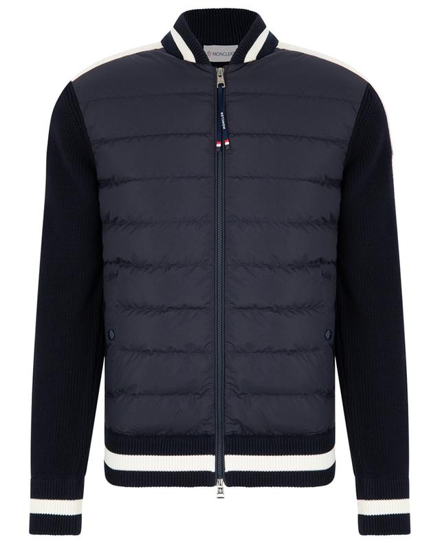 Stripe-adorned knit and down part cardigan MONCLER