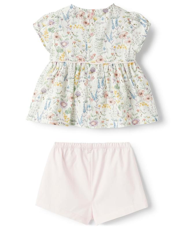 Cotton baby floral blouse and shorts IL GUFO