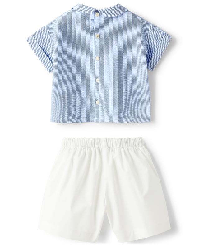 Shorts and striped embroidered shirt baby set IL GUFO