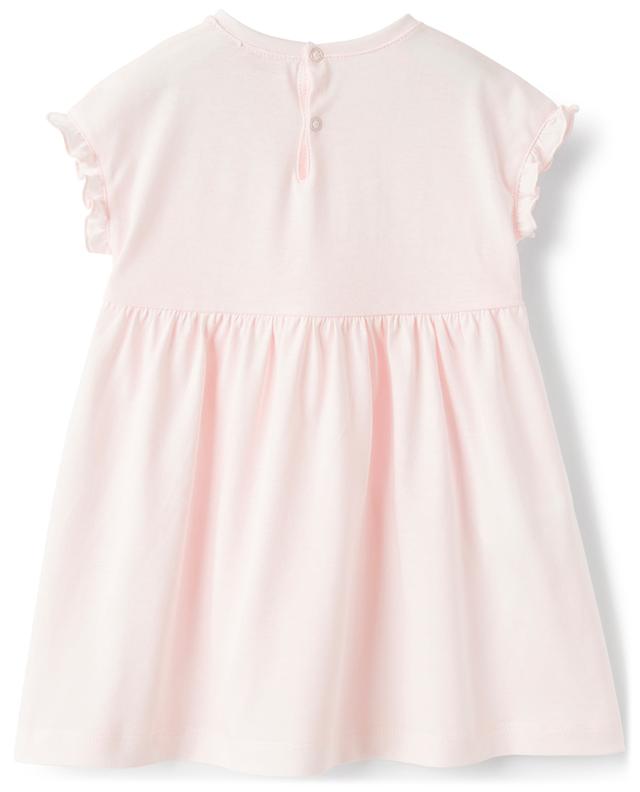 Baby&#039;s short-sleeved dress with flower appliqué IL GUFO